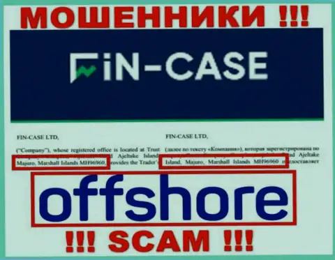 Marshall Islands - офшорное место регистрации мошенников Fin-Case Com, показанное у них на сайте