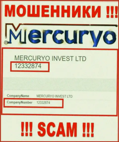 Регистрационный номер противозаконно действующей компании Mercuryo: 12332874
