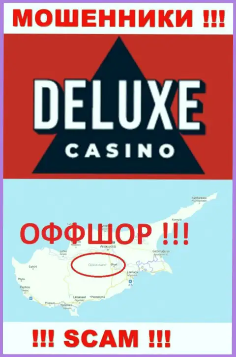 Deluxe Casino - это незаконно действующая компания, пустившая корни в оффшоре на территории Cyprus