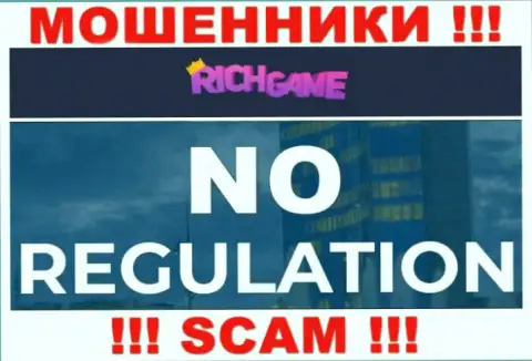 У конторы RichGame Win, на сервисе, не показаны ни регулирующий орган их деятельности, ни лицензия