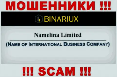 Binariux это обманщики, а управляет ими Namelina Limited