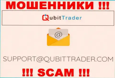 Электронная почта мошенников QubitTrader, предложенная на их web-ресурсе, не общайтесь, все равно оставят без денег