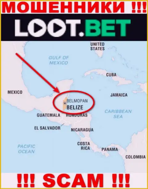Избегайте работы с интернет разводилами LootBet, Belize - их юридическое место регистрации