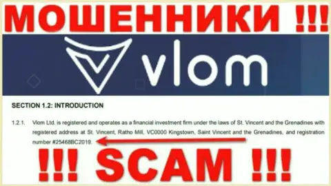 Регистрационный номер компании Vlom, которую стоит обходить стороной: 25468BC2019