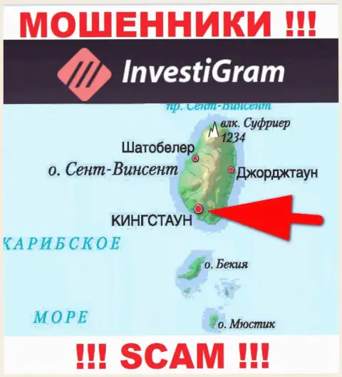 На своем web-портале InvestiGram Com указали, что они имеют регистрацию на территории - Kingstown, St. Vincent and the Grenadines