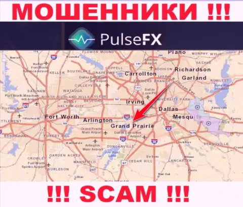 PulseFX - противоправно действующая компания, зарегистрированная в офшорной зоне на территории Grand Prairie, Texas
