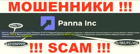 Мошенники ПаннаИнк профессионально оставляют без средств доверчивых клиентов, хотя и указали лицензию на информационном ресурсе