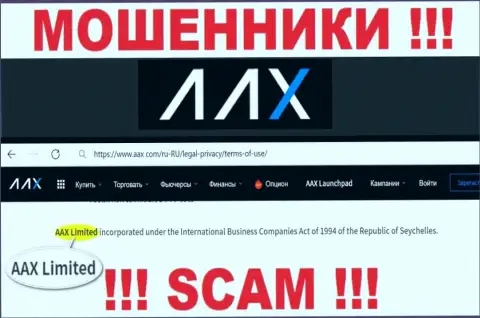 Данные о юр. лице интернет ворюг AAX Лимитед