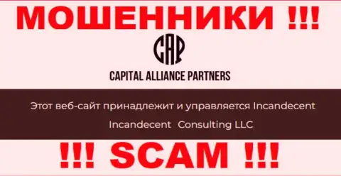 Юридическим лицом, владеющим разводилами Capital Alliance Partners, является Consulting LLC