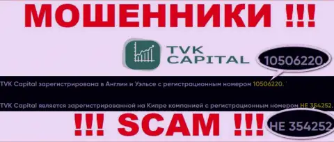 Осторожно, наличие номера регистрации у компании TVK Capital (10506220) может быть заманухой