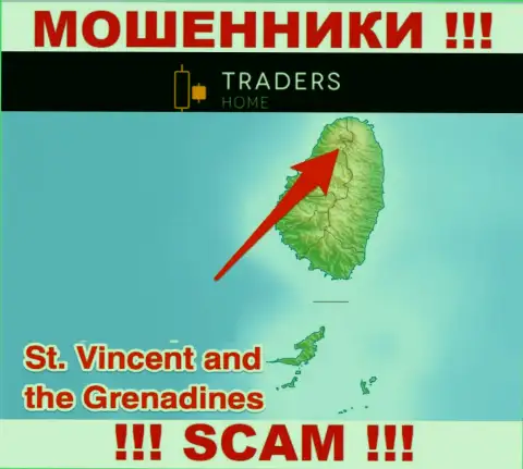 Организация TradersHome Com имеет регистрацию в офшоре, на территории - St. Vincent and the Grenadines