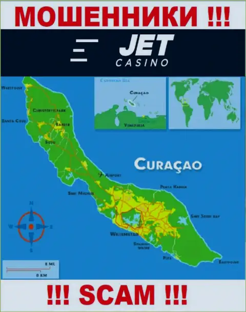 Curaçao - это официальное место регистрации компании JetCasino