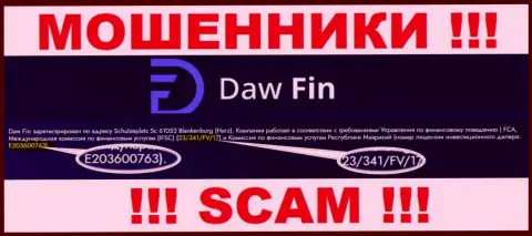 Номер лицензии DawFin Net, у них на web-портале, не сможет помочь уберечь Ваши финансовые активы от слива